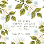 “Be still before the Lord and wait patiently for him; fret not yourself over the one who prospers in his way, over the man who carries out evil devices!” Psalm 37:7 This verse shows us how to find true rest