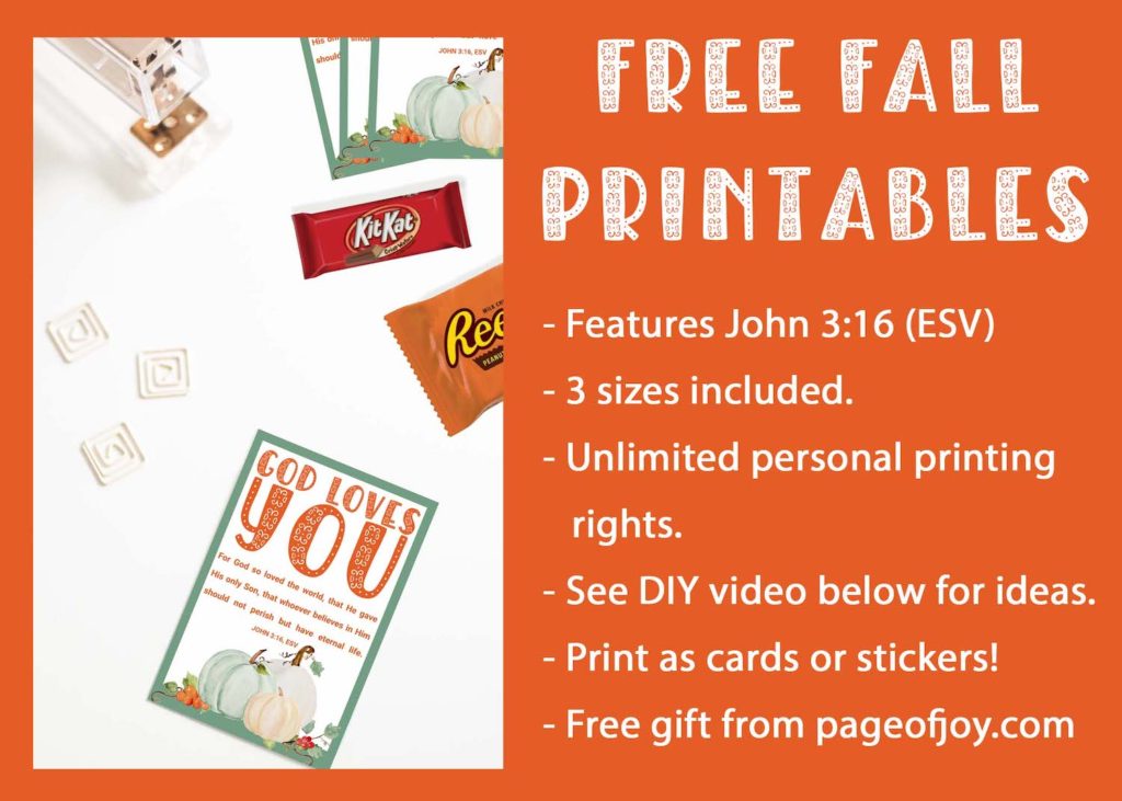 Christians &amp; Halloween | Free Printable Candy Cards (&amp; Stickers!) | Page of Joy